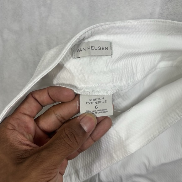 NWOT Van Heusen Stretch Extensible White Dress Pants Women's 6 Regular - Picture 3 of 8